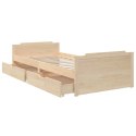  Rama łóżka z szufladami, lite drewno sosnowe, 90 x 200 cm Lumarko!