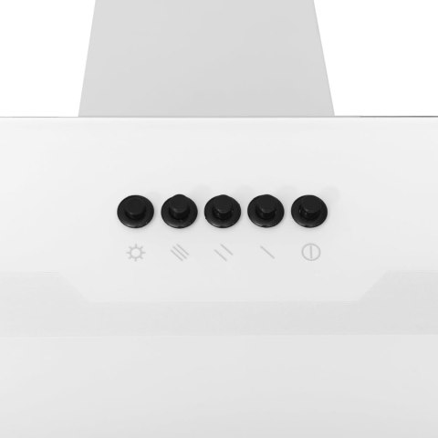  Ścienny okap kuchenny, 90 cm, stal i hartowane szkło, biały Lumarko!