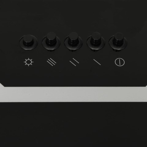  Ścienny okap kuchenny, 90 cm, stal i hartowane szkło, czarny Lumarko!