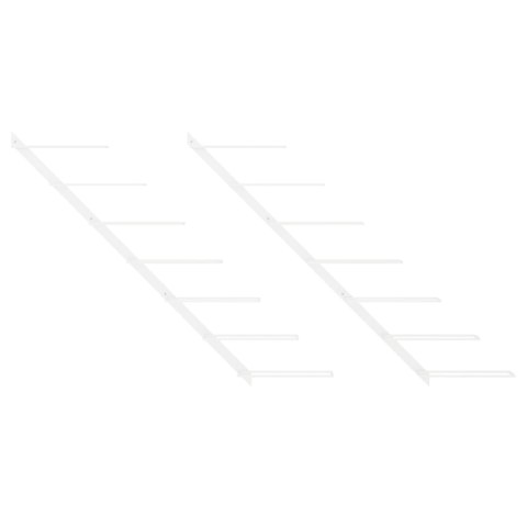  2 ścienne uchwyty na 7 butelek wina, białe, metalowe Lumarko!