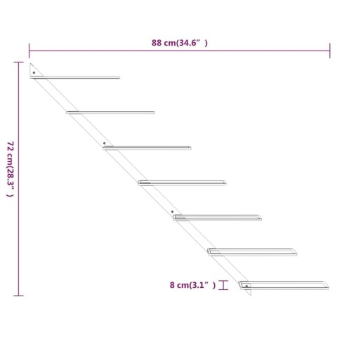  Ścienny uchwyt na 7 butelek wina, biały, metalowy Lumarko!