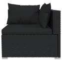  2-osobowa sofa z poduszkami, czarna, polirattan Lumarko!