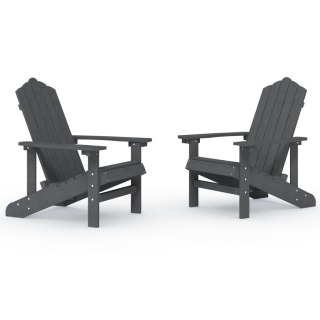  Krzesła ogrodowe Adirondack, 2 szt., HDPE, antracytowe Lumarko!