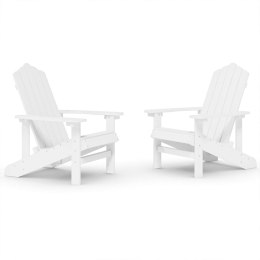  Krzesła ogrodowe Adirondack, 2 szt., HDPE, białe Lumarko!