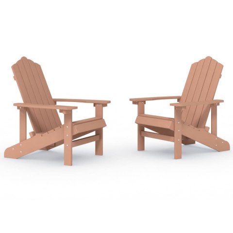  Krzesła ogrodowe Adirondack, 2 szt., HDPE, brązowe Lumarko!