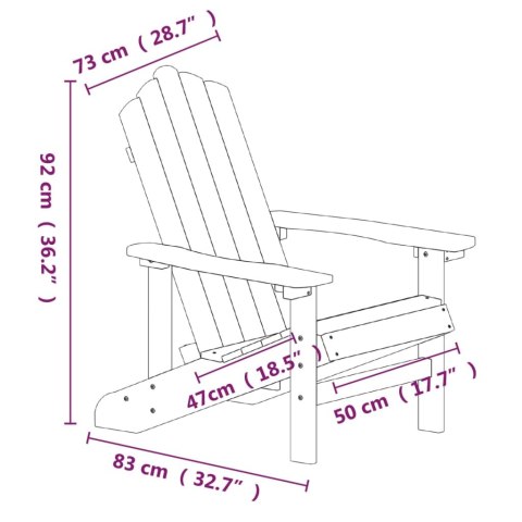  Krzesła ogrodowe Adirondack, 2 szt., HDPE, niebieskie Lumarko!