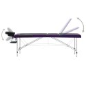  3-strefowy, składany stół do masażu, aluminium, czarno-fioletowy Lumarko!