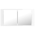  Szafka łazienkowa z lustrem, wysoki połysk, biała, 90x12x45 cm Lumarko!