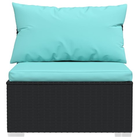  3-osobowa sofa ogrodowa z poduszkami, czarna, polirattan Lumarko!
