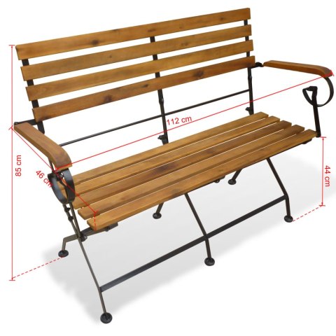  Składana ławka ogrodowa, 112 cm, lite drewno akacjowe Lumarko!