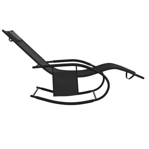  Leżak, bujany, stal i tworzywo textilene, czarny Lumarko!