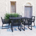  7-cz. zestaw mebli ogrodowych, rattan PVC, czarny Lumarko!