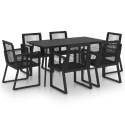  7-cz. zestaw mebli ogrodowych, rattan PVC, czarny Lumarko!