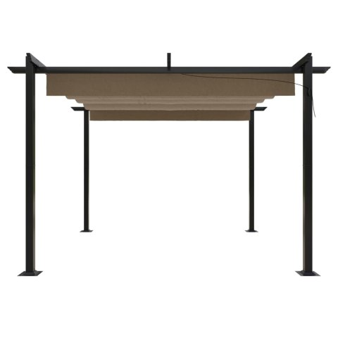  Altana ogrodowa ze zwijanym dachem, 3x3 m, kolor taupe Lumarko!