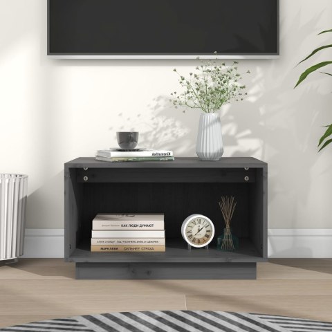  Szafka pod telewizor, szara, 60x35x35 cm, lite drewno sosnowe Lumarko!