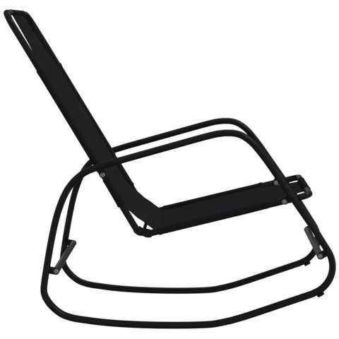  Leżaki bujane, 2 szt., czarne, stal i tworzywo textilene Lumarko!