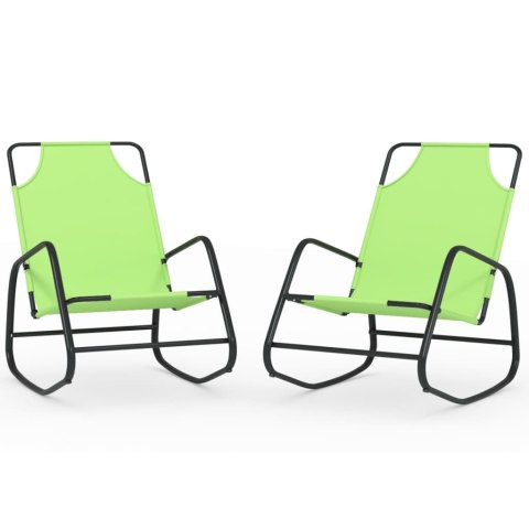  Leżaki bujane, 2 szt., zielone, stal i tworzywo textilene Lumarko!
