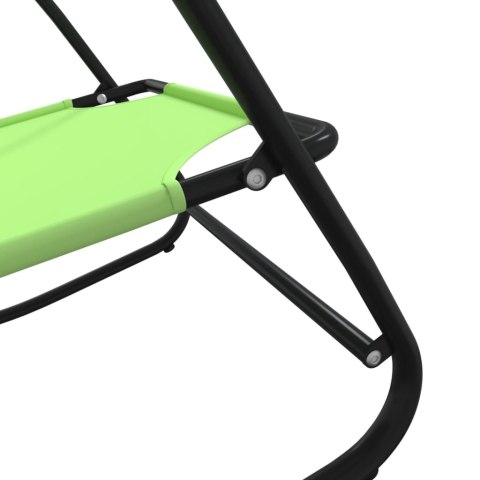  Leżaki bujane, 2 szt., zielone, stal i tworzywo textilene Lumarko!