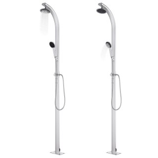  Prysznic ogrodowy z szarą podstawą, 220 cm, aluminium Lumarko!