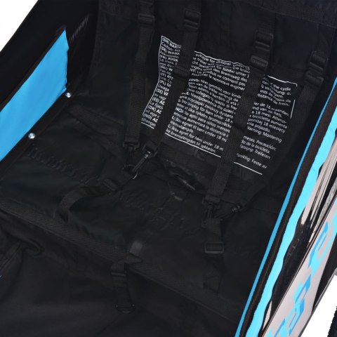  Rowerowa przyczepka dla dzieci, szara i niebieska, 30 kg Lumarko!