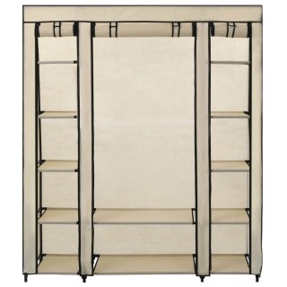  Szafa z przegrodami i drążkami, kremowa, 150x45x176 cm, tkanina Lumarko!