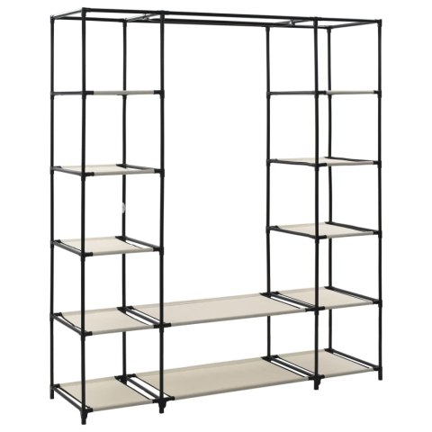  Szafa z przegrodami i drążkami, kremowa, 150x45x176 cm, tkanina Lumarko!