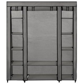  Szafa z przegrodami i drążkami, szara, 150x45x176 cm, tkanina Lumarko!