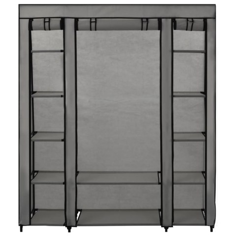  Szafa z przegrodami i drążkami, szara, 150x45x176 cm, tkanina Lumarko!