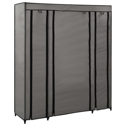  Szafa z przegrodami i drążkami, szara, 150x45x176 cm, tkanina Lumarko!