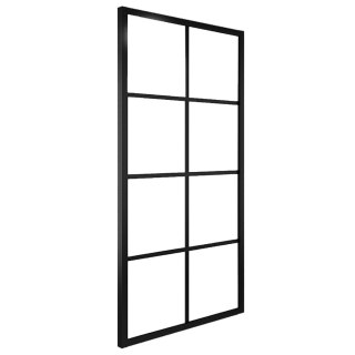  Drzwi przesuwne, aluminium i szkło ESG, 90x205 cm, czarne Lumarko!
