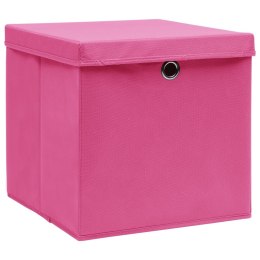  Pudełka z pokrywami, 10 szt., różowe, 32x32x32 cm, tkanina Lumarko!