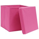  Pudełka z pokrywami, 10 szt., różowe, 32x32x32 cm, tkanina Lumarko!