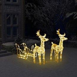  Świąteczna dekoracja renifery z saniami, 160 diod LED, 130 cm Lumarko!