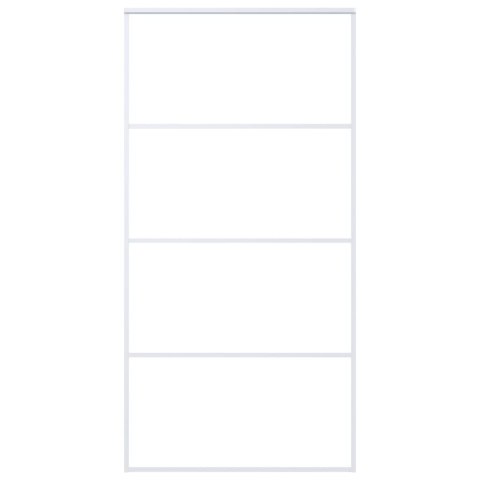  Drzwi przesuwne, szkło ESG i aluminium, 102,5x205 cm, biały Lumarko!