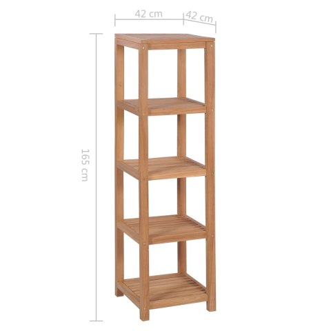  Regał łazienkowy z 4 półkami, lite drewno tekowe, 42x42x165 cm Lumarko!