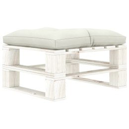 Lumarko Ogrodowy stołek z palet z beżową poduszką, drewniany!