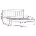  Rama łóżka, szara, lite drewno, 150x200 cm, 5FT, King Size Lumarko!