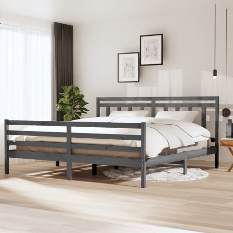  Rama łóżka, szara, lite drewno, 200 x 200 cm Lumarko!