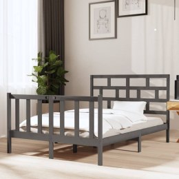  Rama łóżka, szara, lite drewno sosnowe, 135x190 cm, dwuosobowa Lumarko!