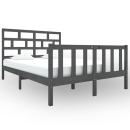 Rama łóżka, szara, lite drewno sosnowe, 135x190 cm, dwuosobowa Lumarko!