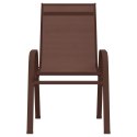 Sztaplowane krzesła ogrodowe, 2 szt., brąz, tworzywo textilene Lumarko!