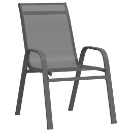  Sztaplowane krzesła ogrodowe, 2 szt., szare, tworzywo textilene Lumarko!