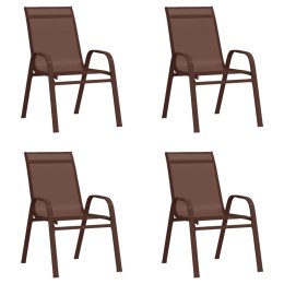  Sztaplowane krzesła ogrodowe, 4 szt., brąz, tworzywo textilene Lumarko!