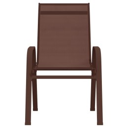 Sztaplowane krzesła ogrodowe, 4 szt., brąz, tworzywo textilene Lumarko!