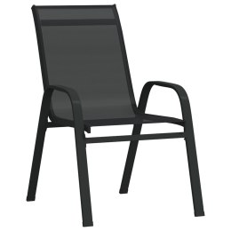  Sztaplowane krzesła ogrodowe, 4 szt., czarne tworzywo textilene Lumarko!