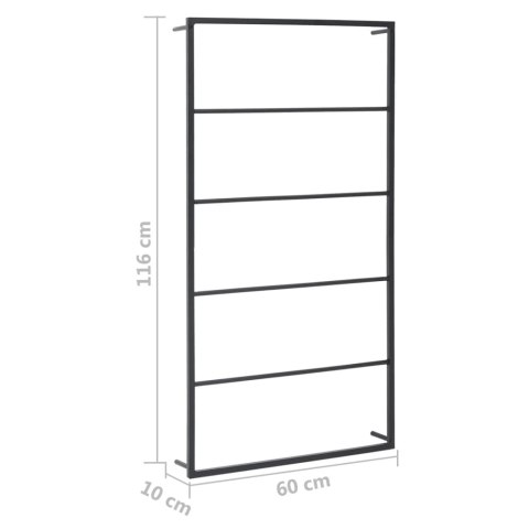  Stojak na ręcznik, czarny, 60x10x116 cm, stalowy Lumarko!