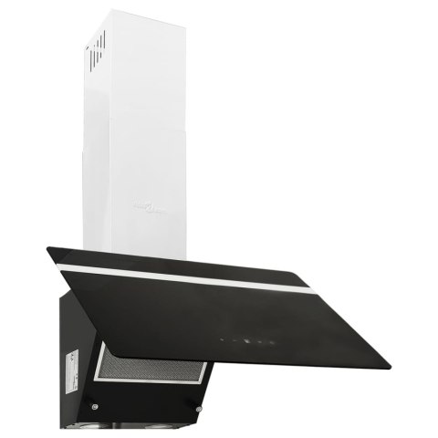  Ścienny okap kuchenny, 60 cm, stal i hartowane szkło, czarny Lumarko!