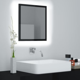 Lumarko Lustro łazienkowe LED, wysoki połysk, czarne, 40x8,5x37 cm!