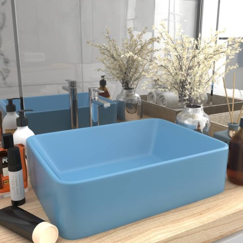  Luksusowa umywalka, matowy błękit, 41x30x12 cm, ceramiczna Lumarko!