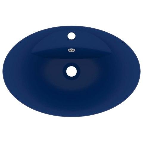  Owalna umywalka z przelewem, matowy granat, 58,5x39cm, ceramika Lumarko!